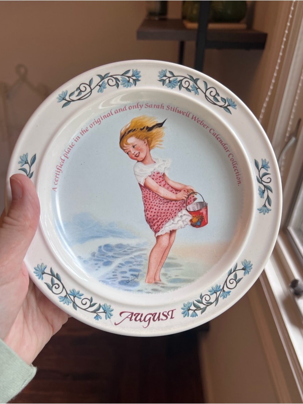 1984 Newell Pottery Sarah Sellwell Weber AUGUST Ltd Ed Plate